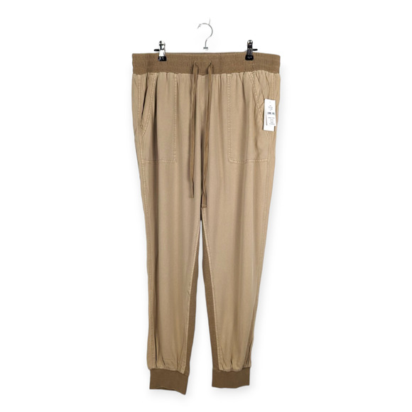 Splendid Women's Camel Suede Textured Contrasting Joggers Size XL NWT - Picture 1 of 9